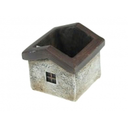 Kaspó kő házikó 8*8*8cm 2féle barna