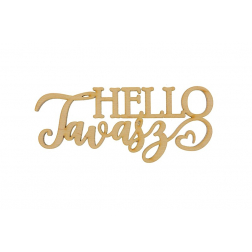 Tábla Fa Hello Tavasz felirat natúr