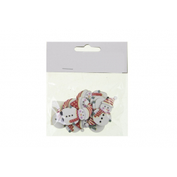 Hóember fa 4cm s/12 fehér