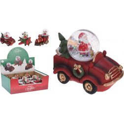 Hógömb üveg autóban 10cm többféle piros