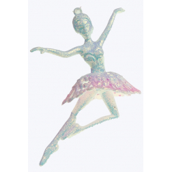 Karácsonyfa dísz balerina akril 12cm rózsaszín