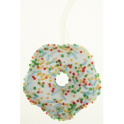 Karácsonyfa dísz fánk foam 8cm kék