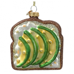 Karácsonyfa dísz szendvics üveg 8,6cm színes