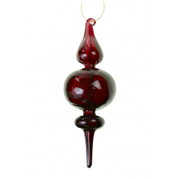 Karácsonyfa dísz üveg 6,5*6,5*18cm burgundy