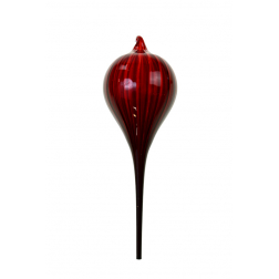 Karácsonyfa dísz üveg csepp 8*8*24cm piros