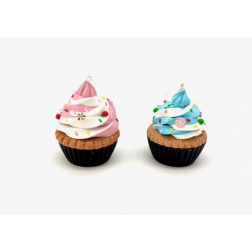 Karácsonyifa dísz cupcake műanyag 9cm több féle
