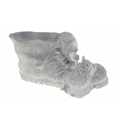 Kaspó cement bakancs 24*13*12cm sünikkel szürke