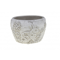 Kaspó cement nyuszis 13.5x13.5x9cm szürke