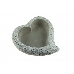 Kaspó cement szív 15x16.5x5cm szürke