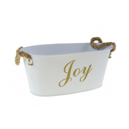 Kaspó cink joy 21,5*11,5*10cm fülekkel fehér