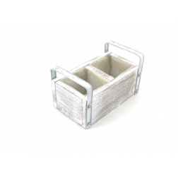 Kaspó fa 2rekeszes 26X14XH10CM mosott fehér