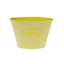 Kaspó fém méhsejtmintás 23*15/16*10*H15.5CM sárga