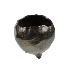 Kaspó fém D14,5cm 3lábú antik bronz