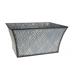 Kaspó fém téglalap 27.5*20*14cm szürke
