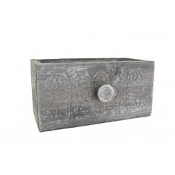Kaspó fiók fa 27*9*9cm szürke