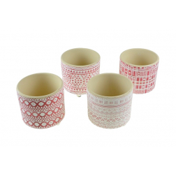Kaspó kerámia azték 12*11.5 cm többszín