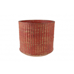 Kaspó kerámia D19*H16.5cm vörös