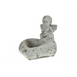 Kaspó kő 12*12*12cm angyallal