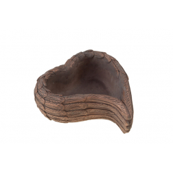 Kaspó kő szív forma 17.5x16x6.5cm arany