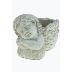 Kaspó kő angyal forma 12x8.5x9cm szürke