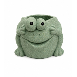 Kaspó kő béka 20,9*19,7*17,6cm zöld
