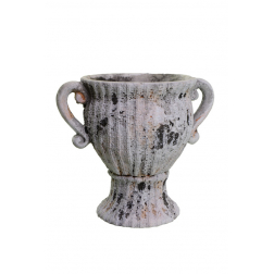 Kaspó kő kehely 18.5*13*15.5cm szürke
