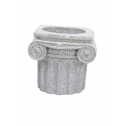 Kaspó kő oszlop forma 19*18,5*17,8cm fehér