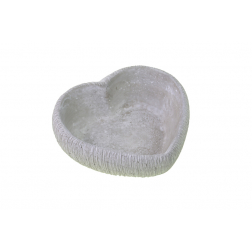 Kaspó kő szív 12*12*5.5cm szürke