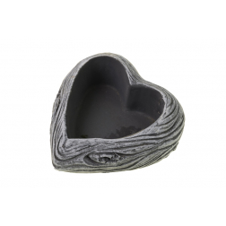 Kaspó kő szív 16.5x16.5x6.5cm s.szürke