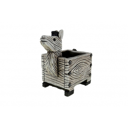 Kaspó kő zebra 17*11*17cm szürke