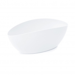 Kaspó műanyag ovális 37*15cm Luna fehér Lamela