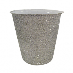 Kaspó plasztik D5,5 glitteres ezüst