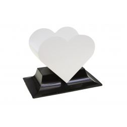 Kaspó plasztik szív alakú 16,5*11*H14cm fekete/fehér