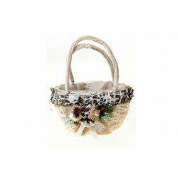 Kaspó rattan táska forma 18,5*14*21,5cm fehér