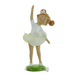 Figura kislány balerina poly 13,5cm sárga
