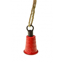 Kolomp fém mintás 5.5*10cm piros