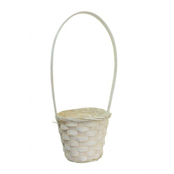 Kosár bambusz füles 12*9*30cm fehér