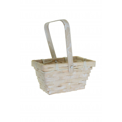 Kosár bambusz szögletes D15cmx11cm H8cm HH18CM fehér
