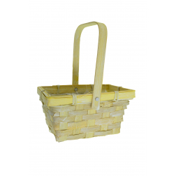 Kosár bambusz szögletes D15cmx11cm H8cm HH18CM sárga