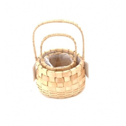 Kosár háncs fonott 22*33,15*26cm S/2 kerek natúr