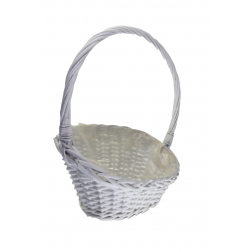 Kosár vessző 34*22*18cm fehér