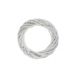 Koszorú alap vessző 20x4cm fehér