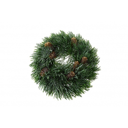 Koszorú műfenyő D23 tobozzal zöld/barna