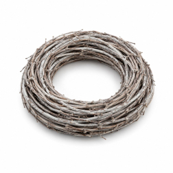 Koszorú rattan 25x25x6.5cm mosott fehér