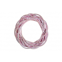 Koszorú vessző D30cm mosott rózsaszín