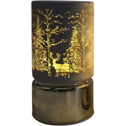 Lámpás üveg 9*17cm LEDes arany