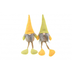 Figura manó filc lógólábú 40cm sárga/zöld