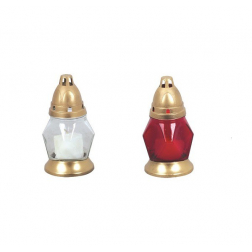 MÉCSES ÜVEG 16cm 203CS2060 fehér/piros