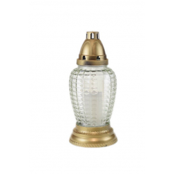 Mécses üveg 25cm arany/ezüst Z-417