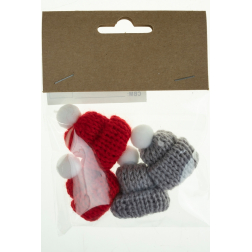 Mikulássapi textil 4,5cm s/4 piros/szürke